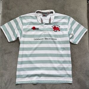 Samurai Cambridge University Rugby Shirt Lehman Brothers M White Green